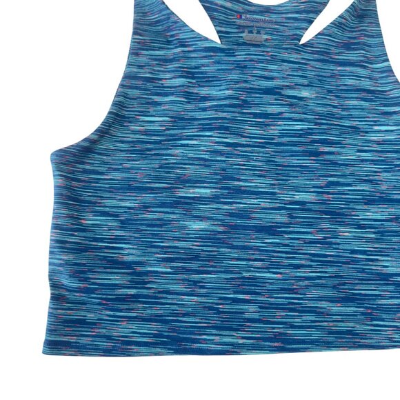Champion Womens Authentic Athleisure Racerback Crop Tank Top Blue Multicolor - Picture 6 of 15
